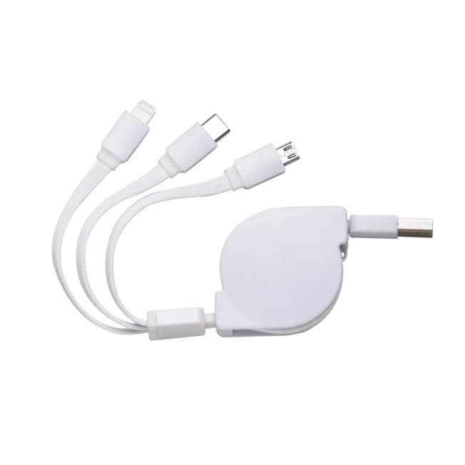 Cabo USB Retrátil 3 em 1 10338 Personalizado