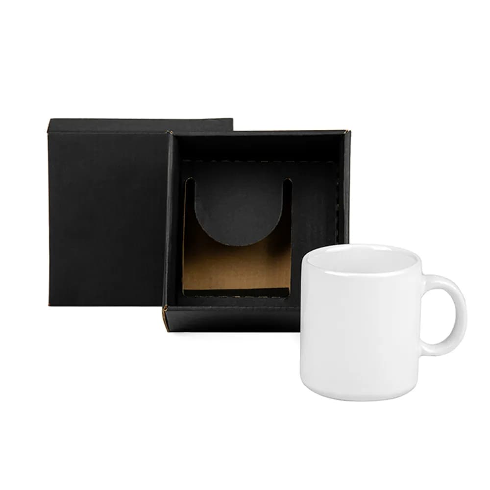 Caneca Em Cerâmica Branca 270 Ml Em Caixa Com Elástico CO-01270