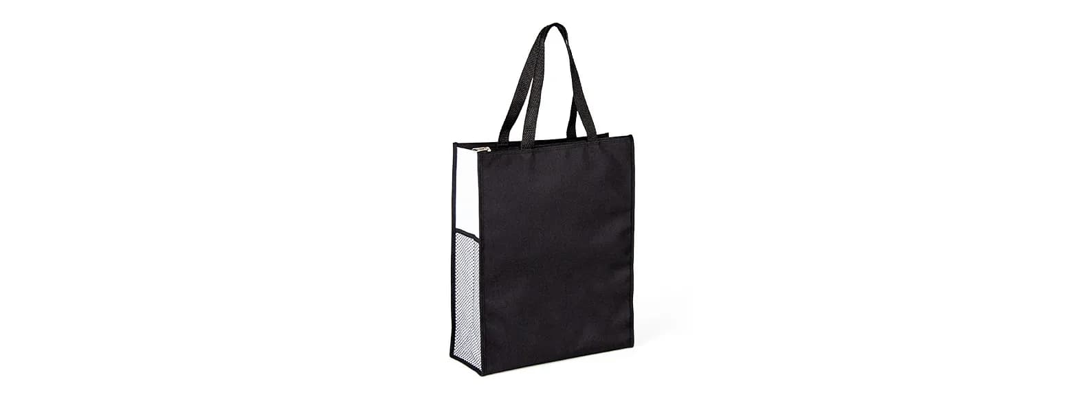 Sacola De Mão Em Nylon 600 - Preta/Branca CS-03040