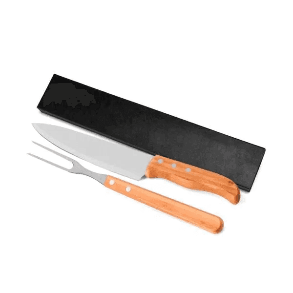 Conjunto De Garfo E Faca 8" Em Bambu Special Line - 2 Pçs KF-90833