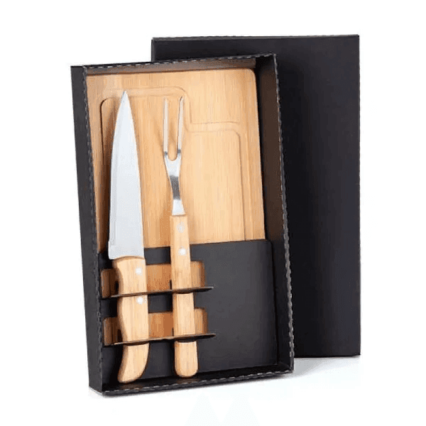 Kit Para Churrasco Em Bambu Com Tábua ME-19063