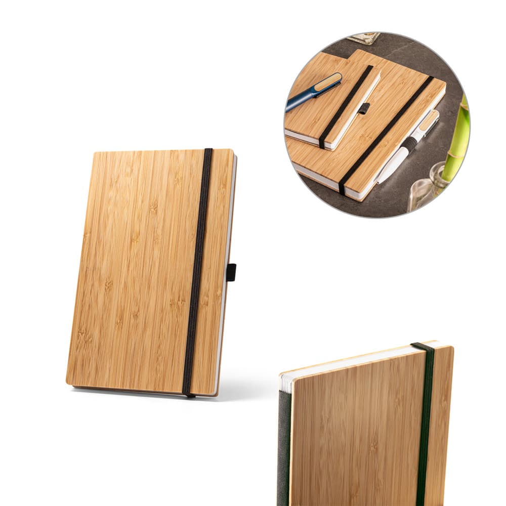 BUARQUE A5. Caderno A5 De Capa E Contracapa Em Placa De Bambu E Lombada Em Poliéster 100% Reciclado (100% Rpet) 93582