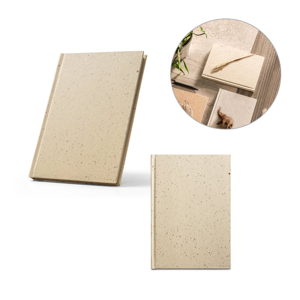 BARLEYPAD. Caderno A5 com Resíduos de Cevada e Algodão Reciclado 93623 Personalizada