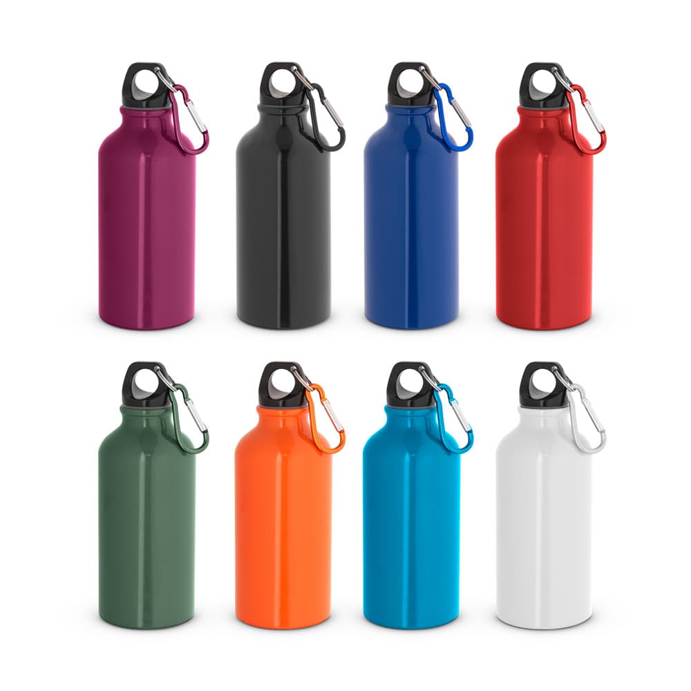 LANDSCAPE SHINY. Garrafa Esportiva Em Alumínio E Acabamento Brilhante Com Mosquetão 400 Ml 94297