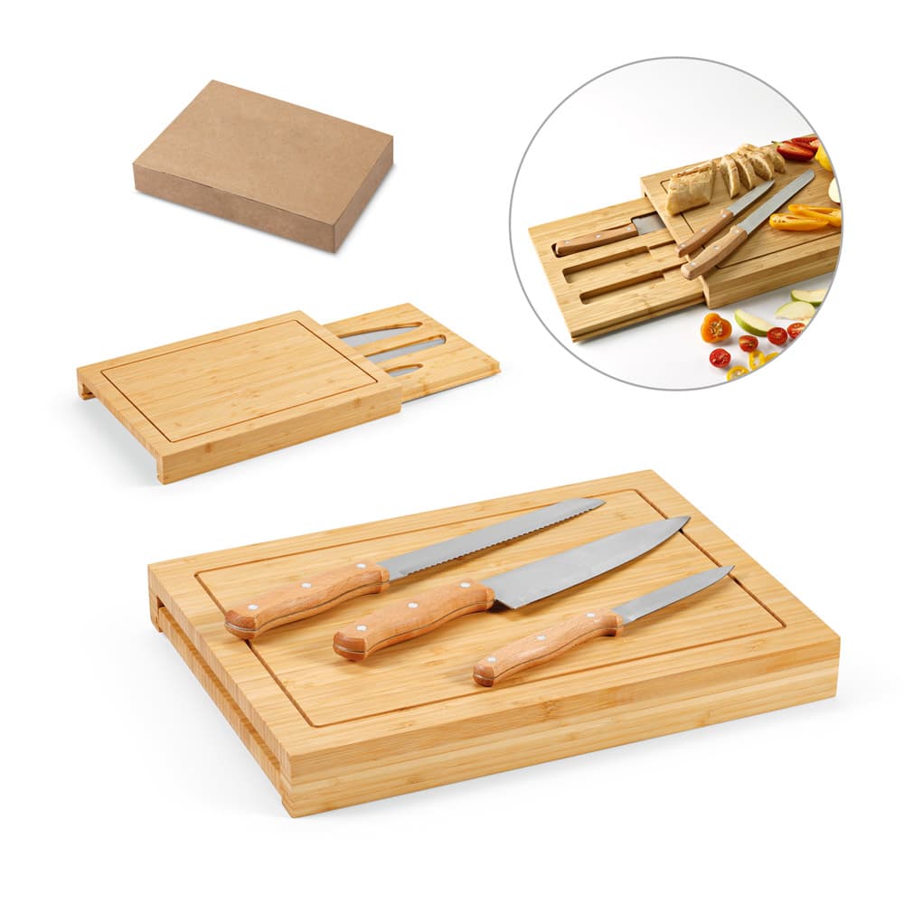 MUGWORT. Conjunto De Tábuas Em Bambu Com 3 Facas Inclusas 94339