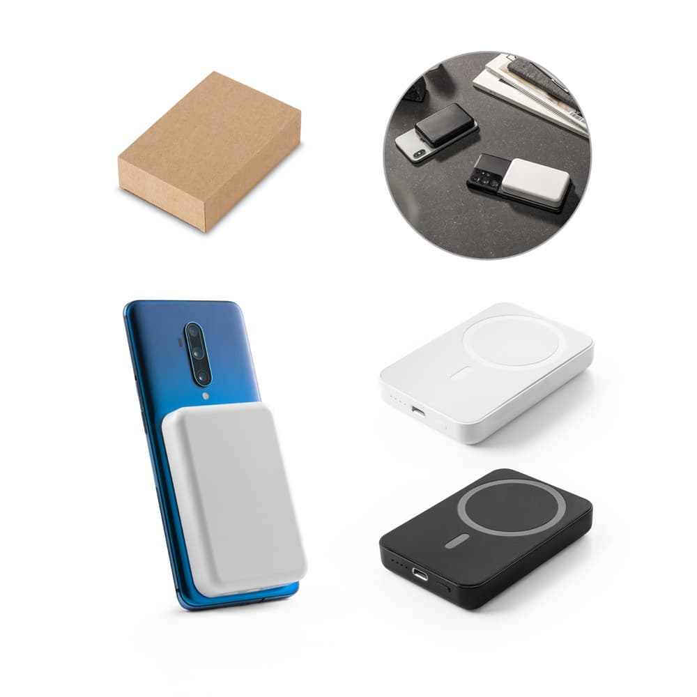 AMPERE. Bateria Portátil 5.000 mAh Em ABS 100% Reciclado 97166 Personalizado