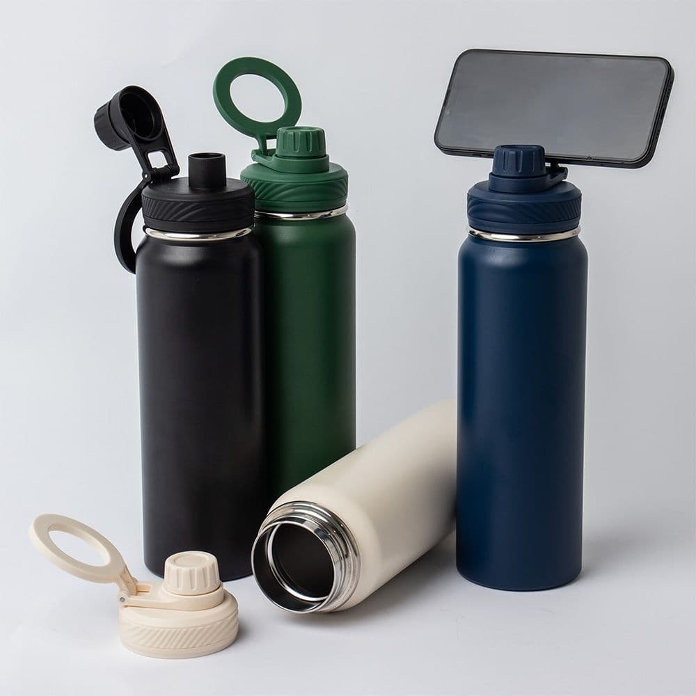 Garrafa Térmica 800Ml C/ Suporte Para Celular 18846