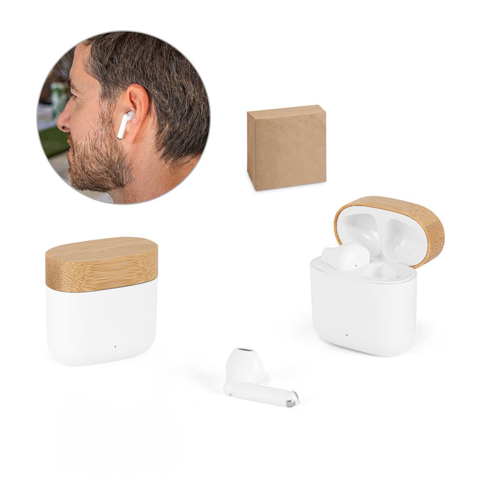 COBAIN. Fones De Ouvido Wireless Em ABS 100% Reciclado E Bambu Com Autonomia De 5H 97193