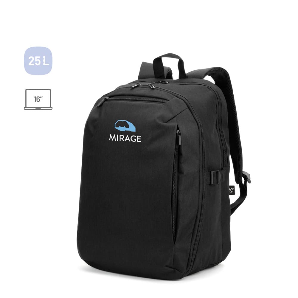 Udine. Mochila Com Um Compartimento De Abertura Total Em Poliéster Reciclado 300D De Alta Densidade (16") 92540